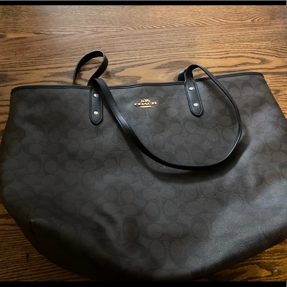 Brown & black large Coach bag/laptop bag